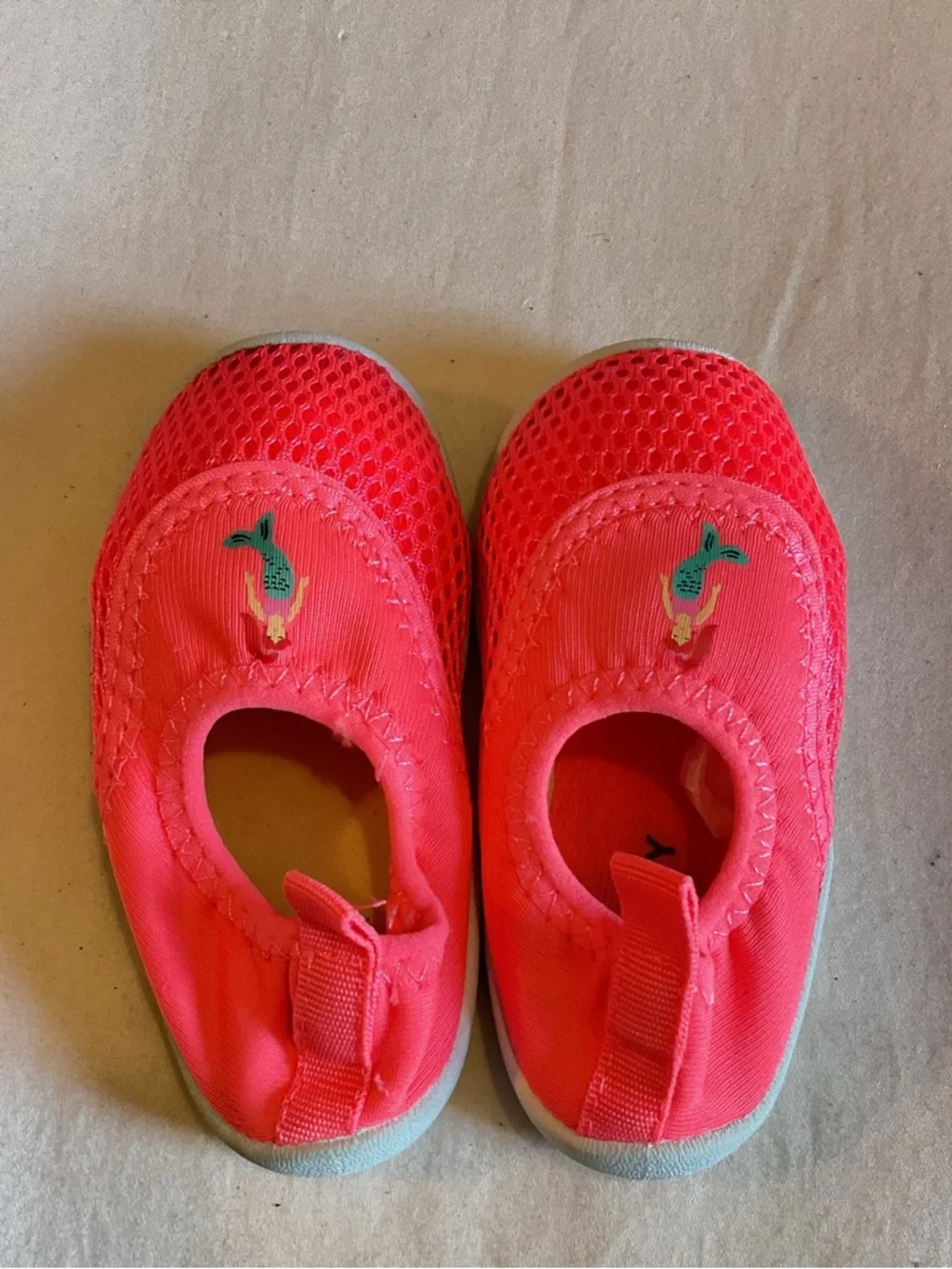 Kids Water Shoes in Bright Pink with Mermaid Accent
